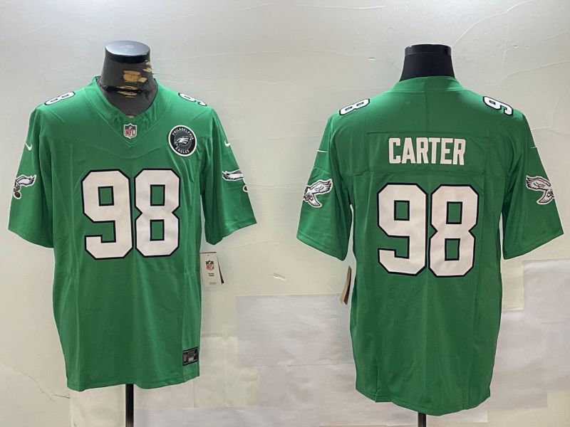 Men Philadelphia Eagles #98 Carter Green Throwback 2024 Nike Vapor Limited NFL Jersey style 2->philadelphia eagles->NFL Jersey